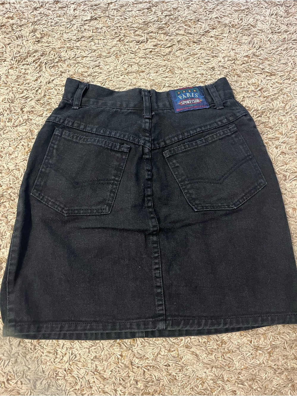Black Denim Vintage Mini Skirt